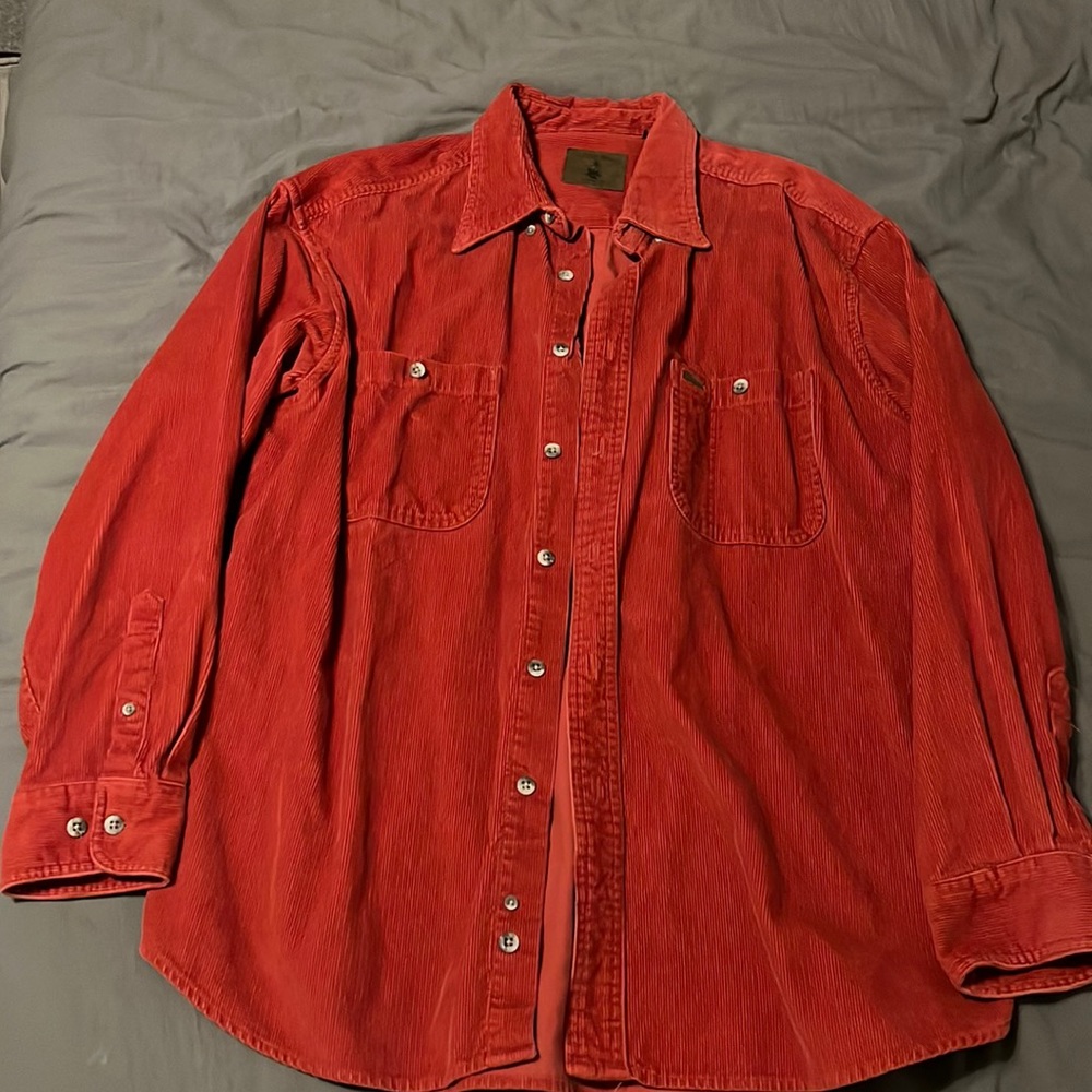 Vintage St Johns Bay Rust Corduroy long sleeve size L